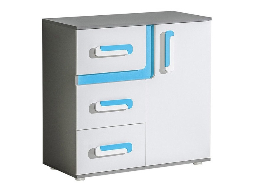 Komoda Levtala 108 (Antracit + Bijela + Tirkizna)