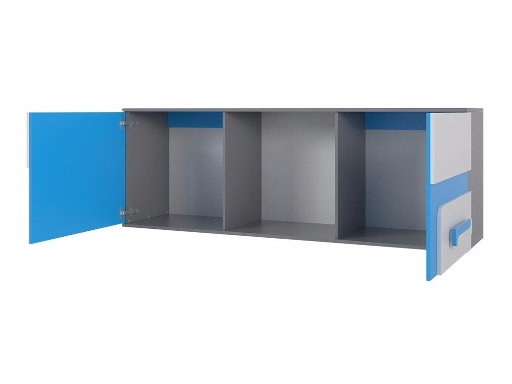 Zidna polica Levtala 110 (Antracit + Bijela + Tirkizna)