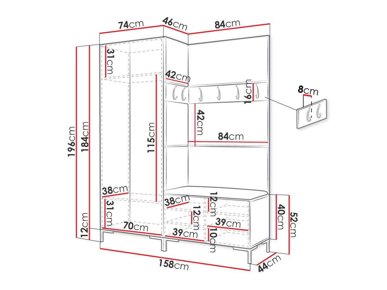 Set za hodnik Nomal IX (Eko koža Soft 017)
