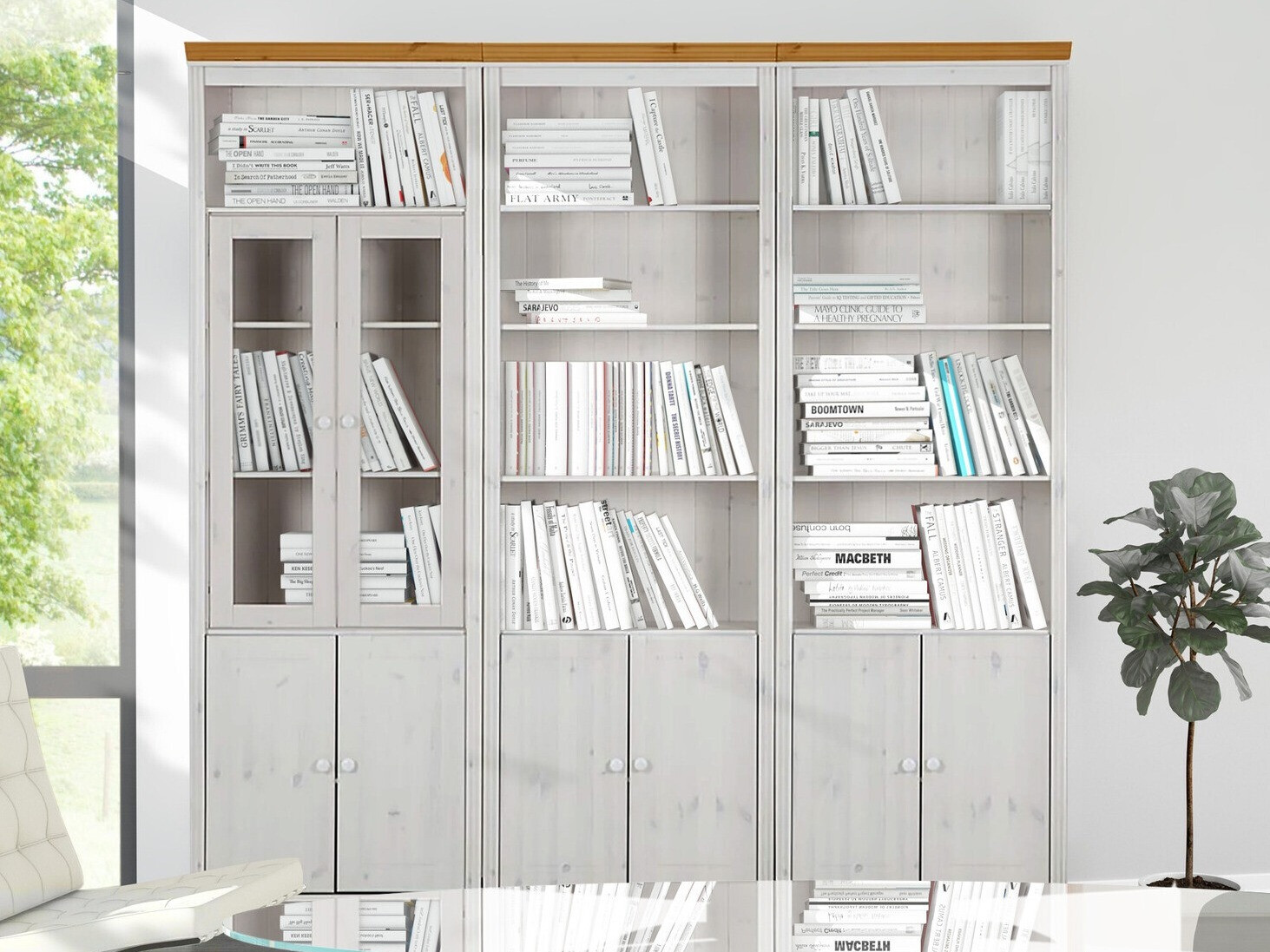 Set polica Saltoro 111 (Bijela + Hrast u boji meda)