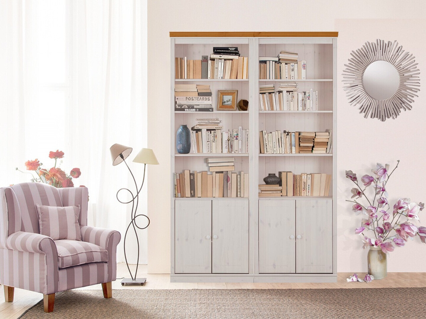 Set polica Saltoro 115 (Bijela + Hrast u boji meda)