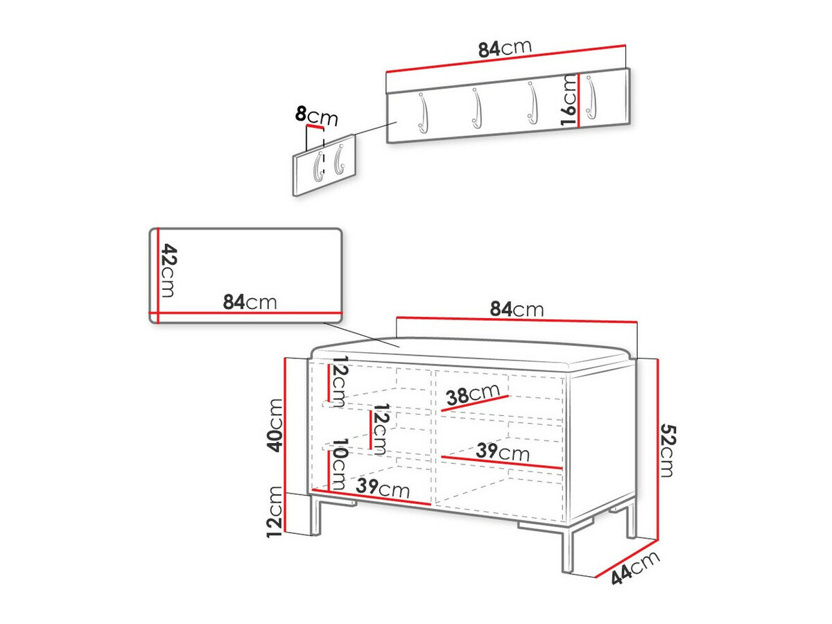Set za hodnik Nomal VIII (Eko koža Soft 017)