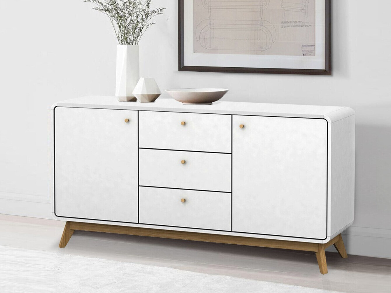 Komoda Elbtena 110 (Bijela + Hrast)