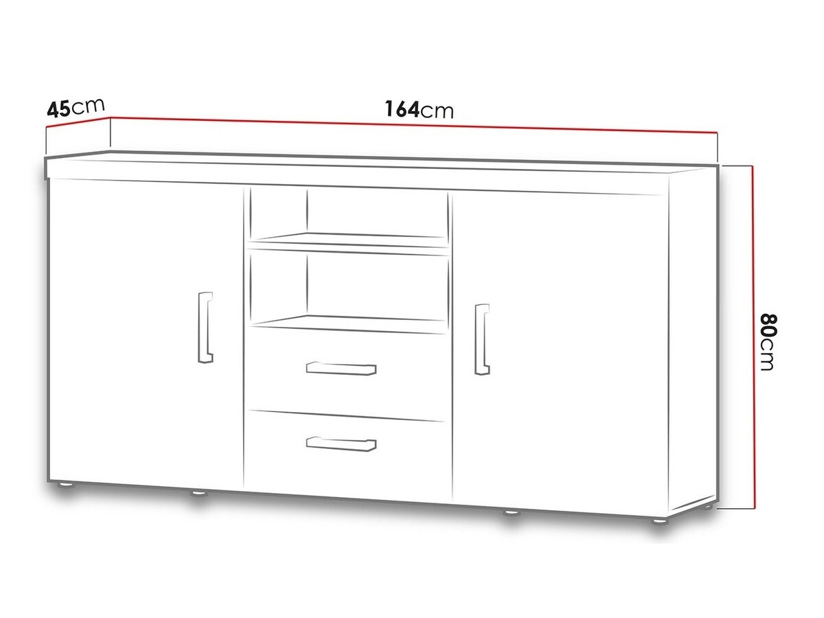 Komoda Odebeli 105 (Bijela + Sjajno bijela)