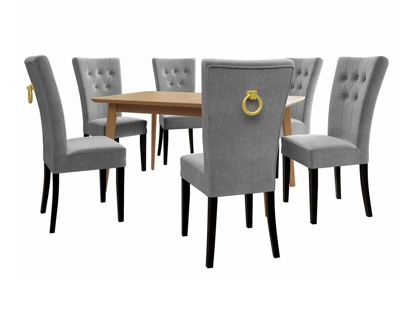 Blagovaonski set Racine 144 (Crna + Magic Velvet 2217)