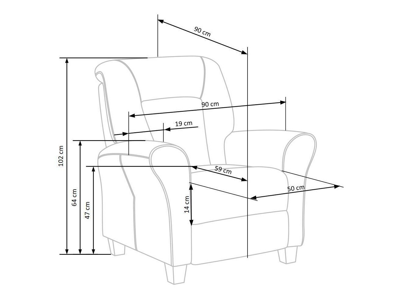 Podesiva fotelja Houston 848 (Plava + Bukva)
