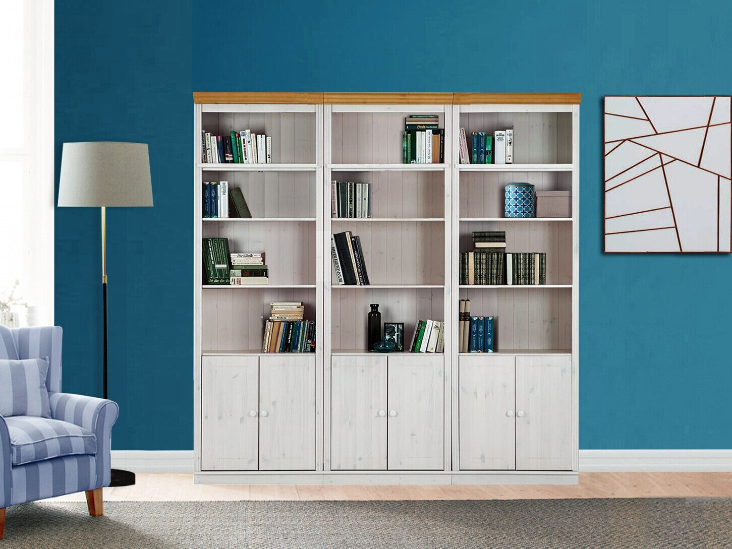 Set polica Saltoro 117 (Bijela + Hrast u boji meda)