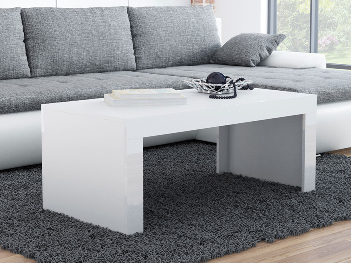 Stolić za kavu Charlotte 107 (Bijela + Sjajno bijela)