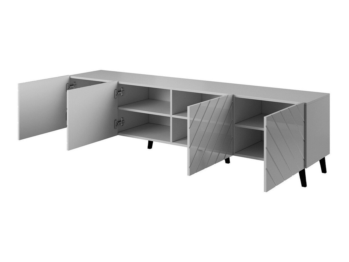 TV stol Charlotte 145 (Crna + Sjajno crna)