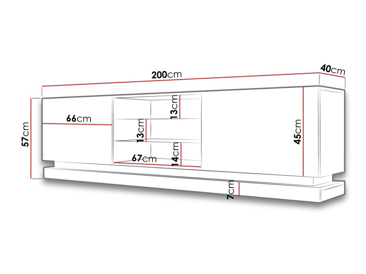 TV stol Linar I (Bijela + Sjajno bijela)