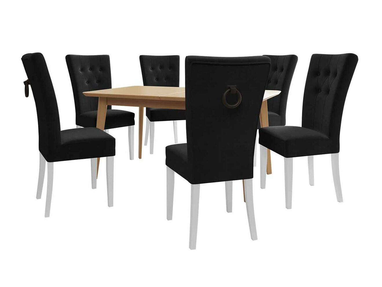 Blagovaonski set Racine 144 (Crna + Magic Velvet 2219)