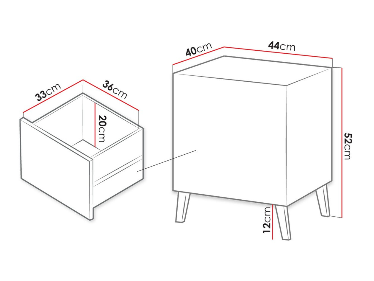 Set noćnih ormarića Charlotte 141 (Bijela)