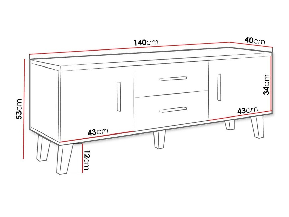 TV stol Larfloi 103 (Bijela + Sonoma hrast)