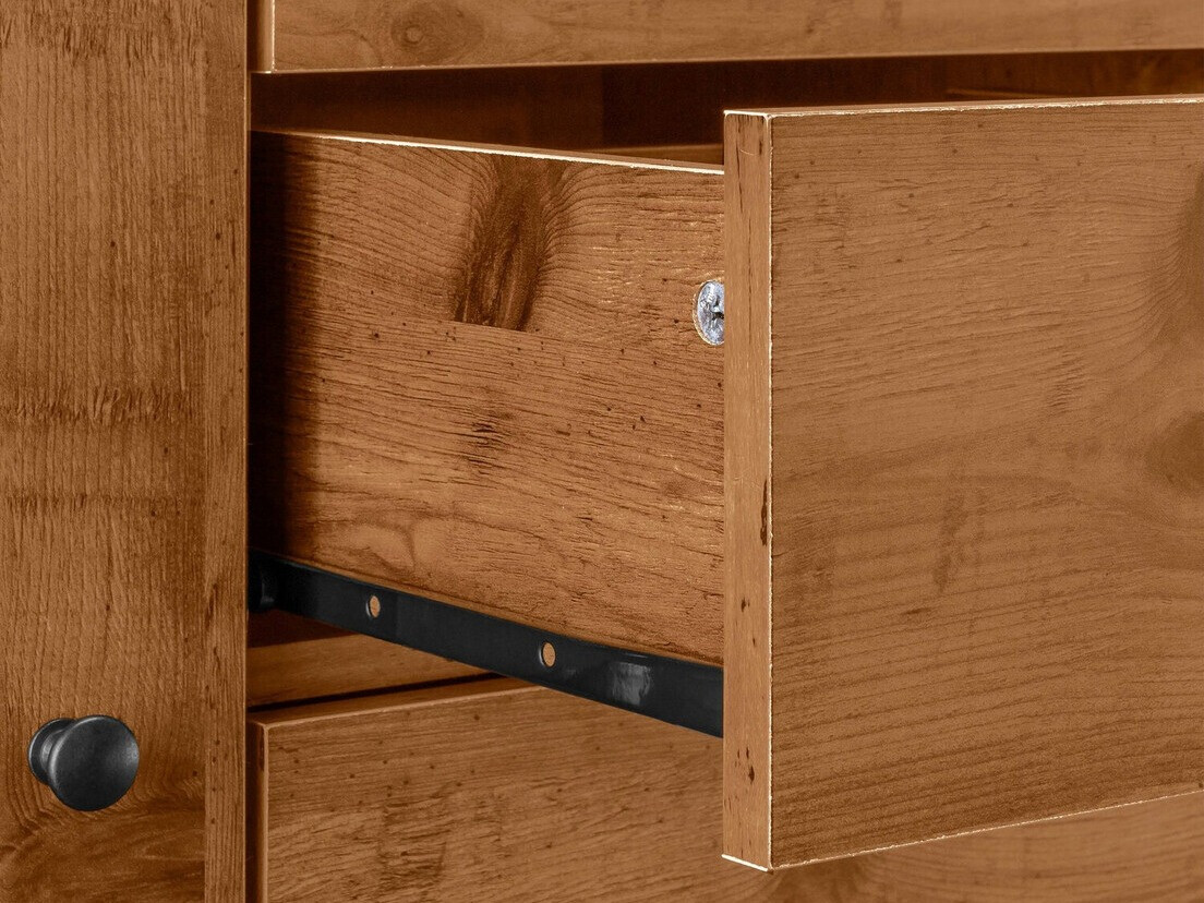 Komoda Larnovo 103 (Tamni hrast + Crna)