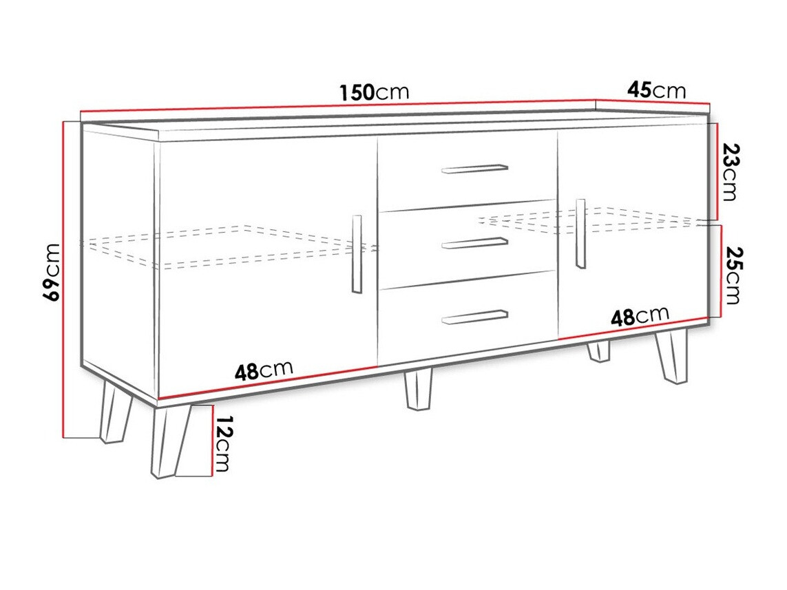 TV stol Larfloi 107 (Hrast Wotan + Crna)