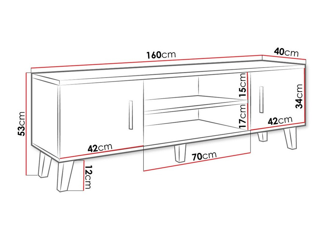 TV stol Larfloi 108 (Wotan hrast + Crna)