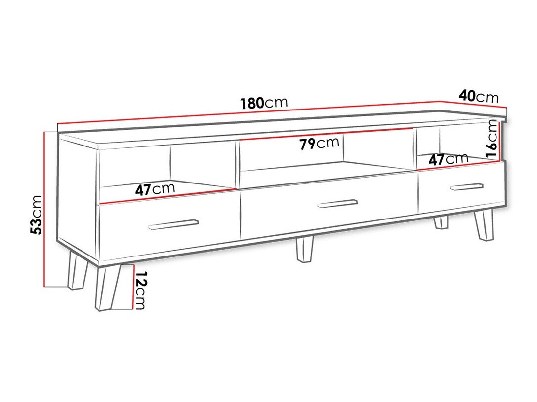 TV stol Larfloi 109 (Hrast Wotan + Crna)
