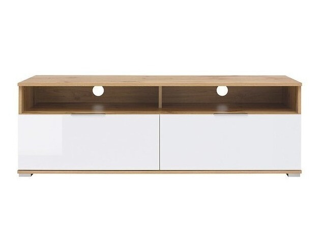 TV stol Tivetra 109 (Wotan hrast + Sjajno bijela)