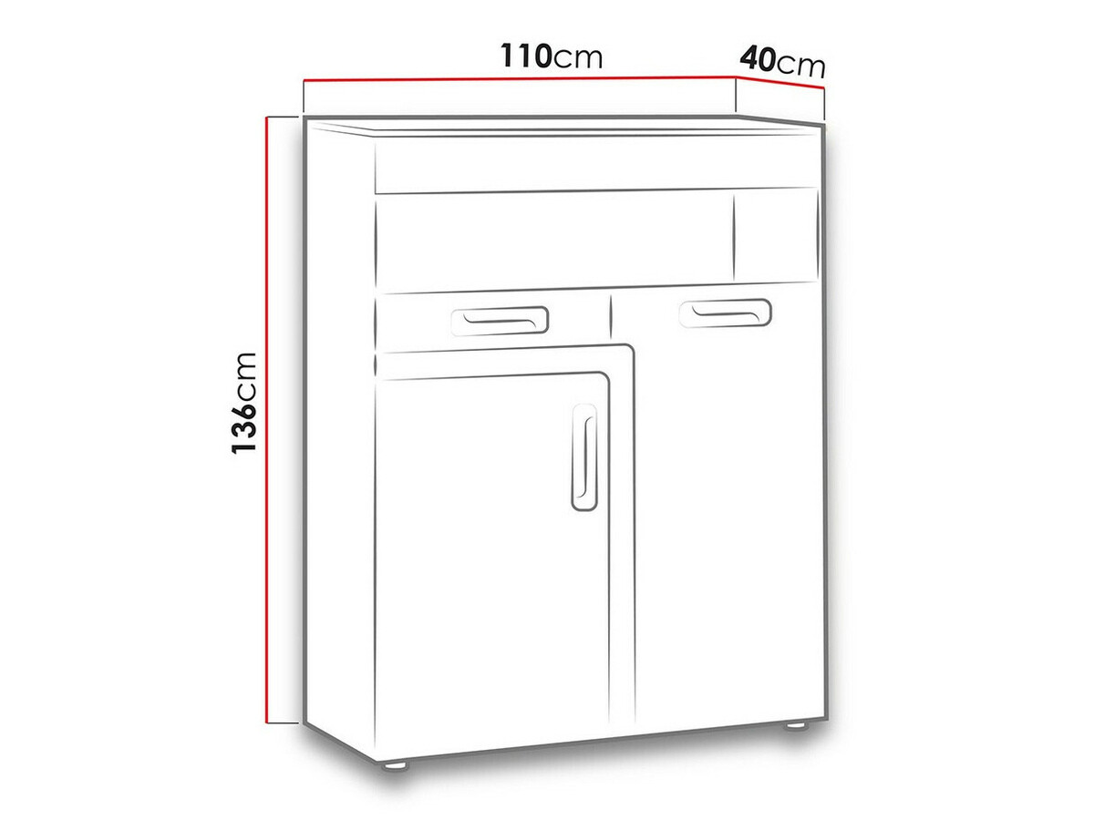 Ormarić Levtala 113 (Svijetli hrast + Bijela)