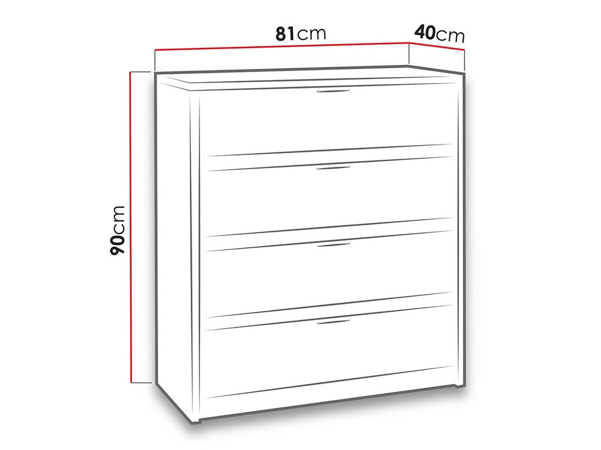 Komoda Fivelbo 102 (Hrast Monastery + Sjajno crna)