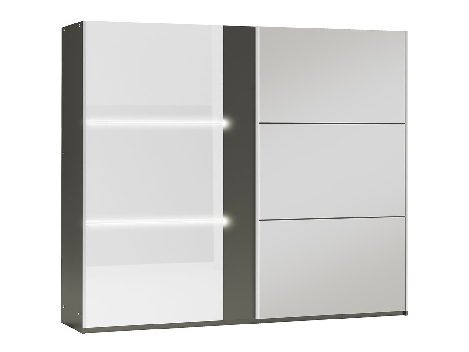 Ormar Honolulu 122 (Grafit + Sjajno bijela)