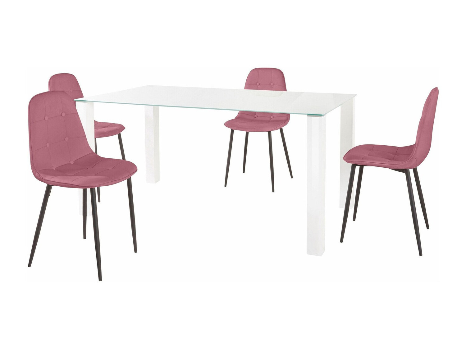 Blagovaonski set Denton 268 (Bijela + Crna + Ružičasta)