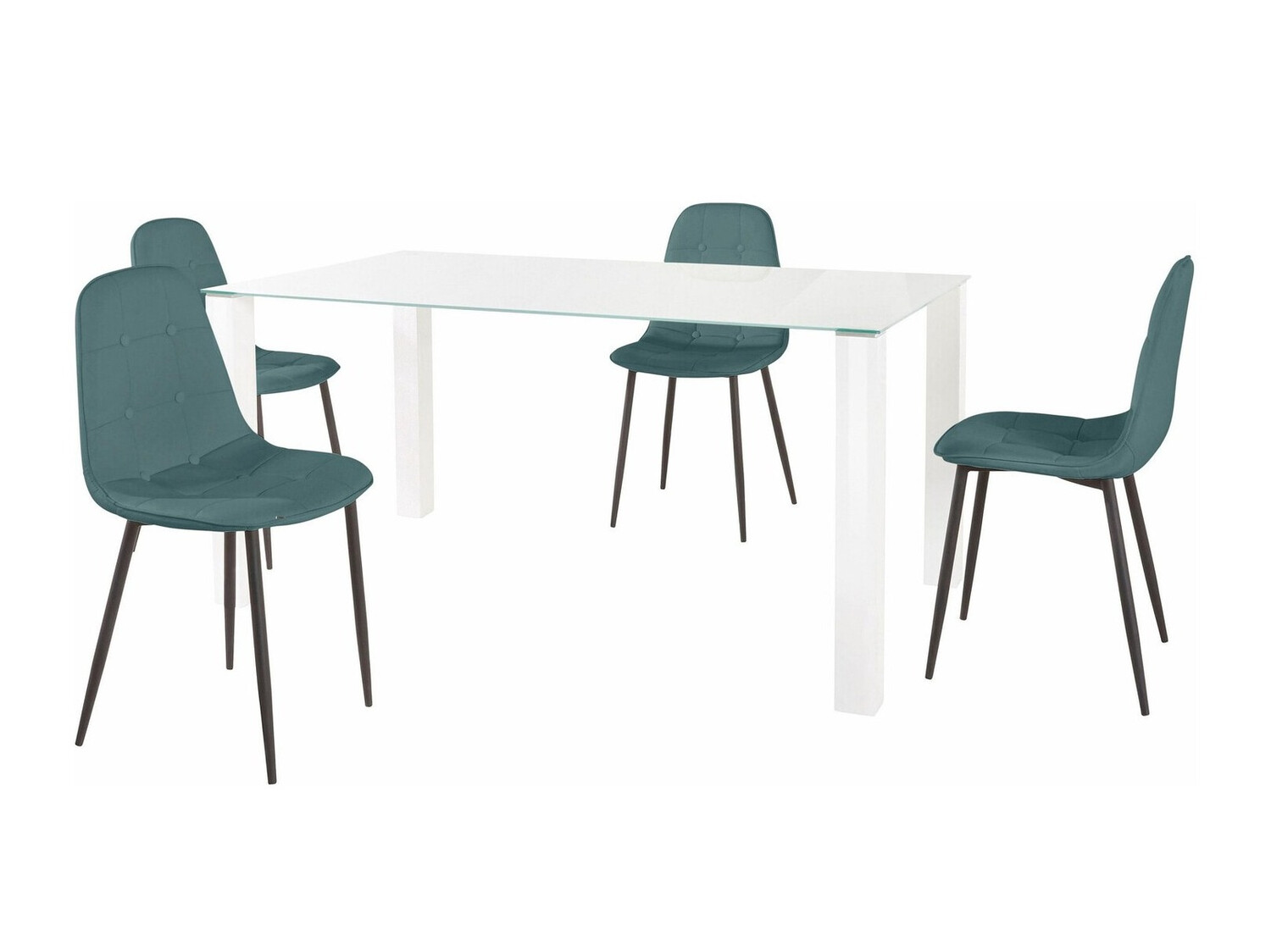 Blagovaonski set Denton 268 (Bijela + Crna + Tirkiz)