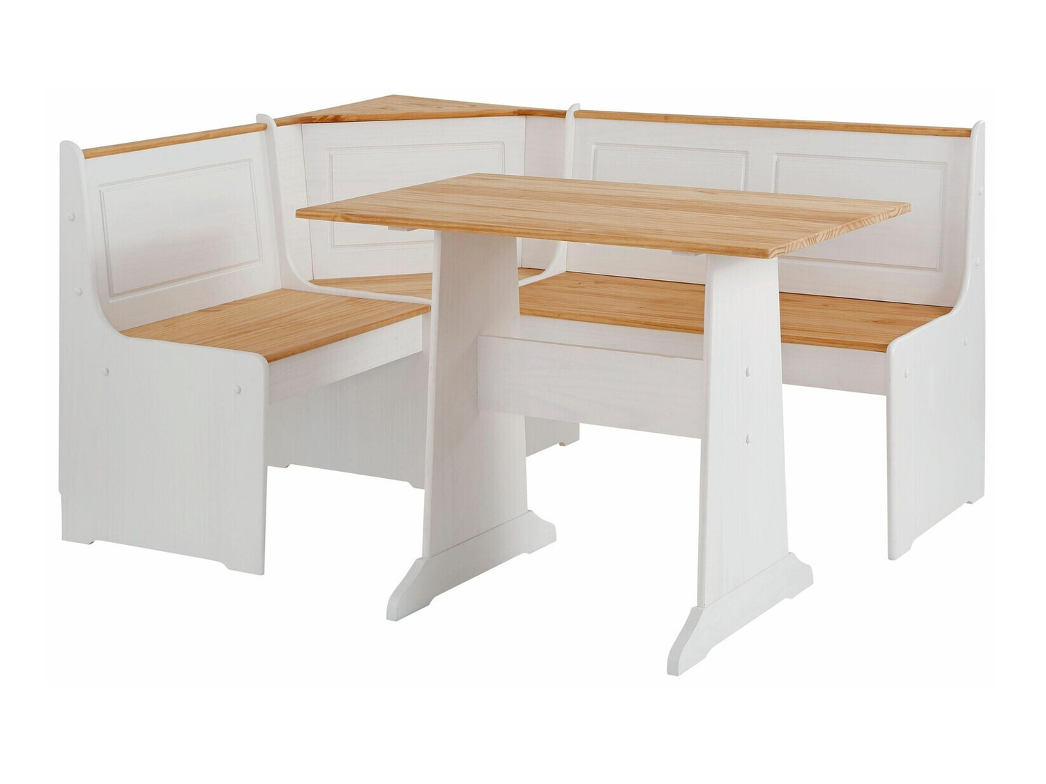 Kutni blagovaonski set Denton 204 (Bijela + Bor)