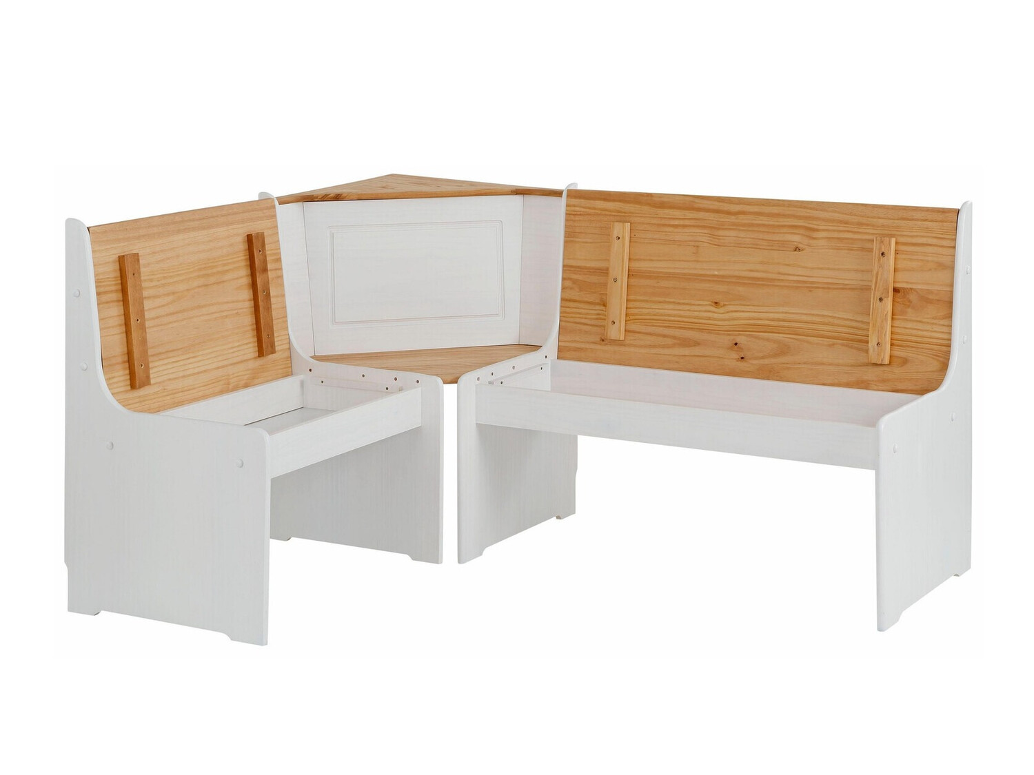 Kutni blagovaonski set Denton 204 (Bijela + Bor)