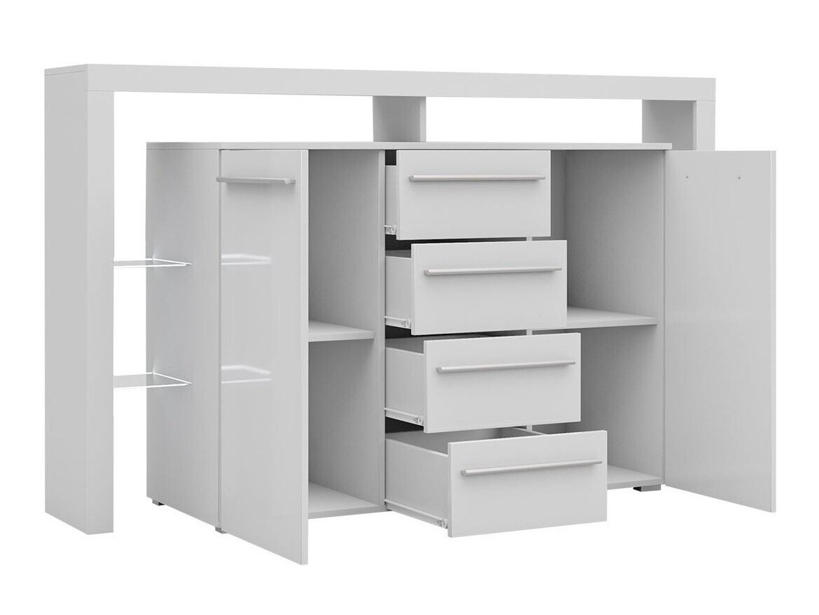 Komoda Aestas (Bijela + Sjajno crna)