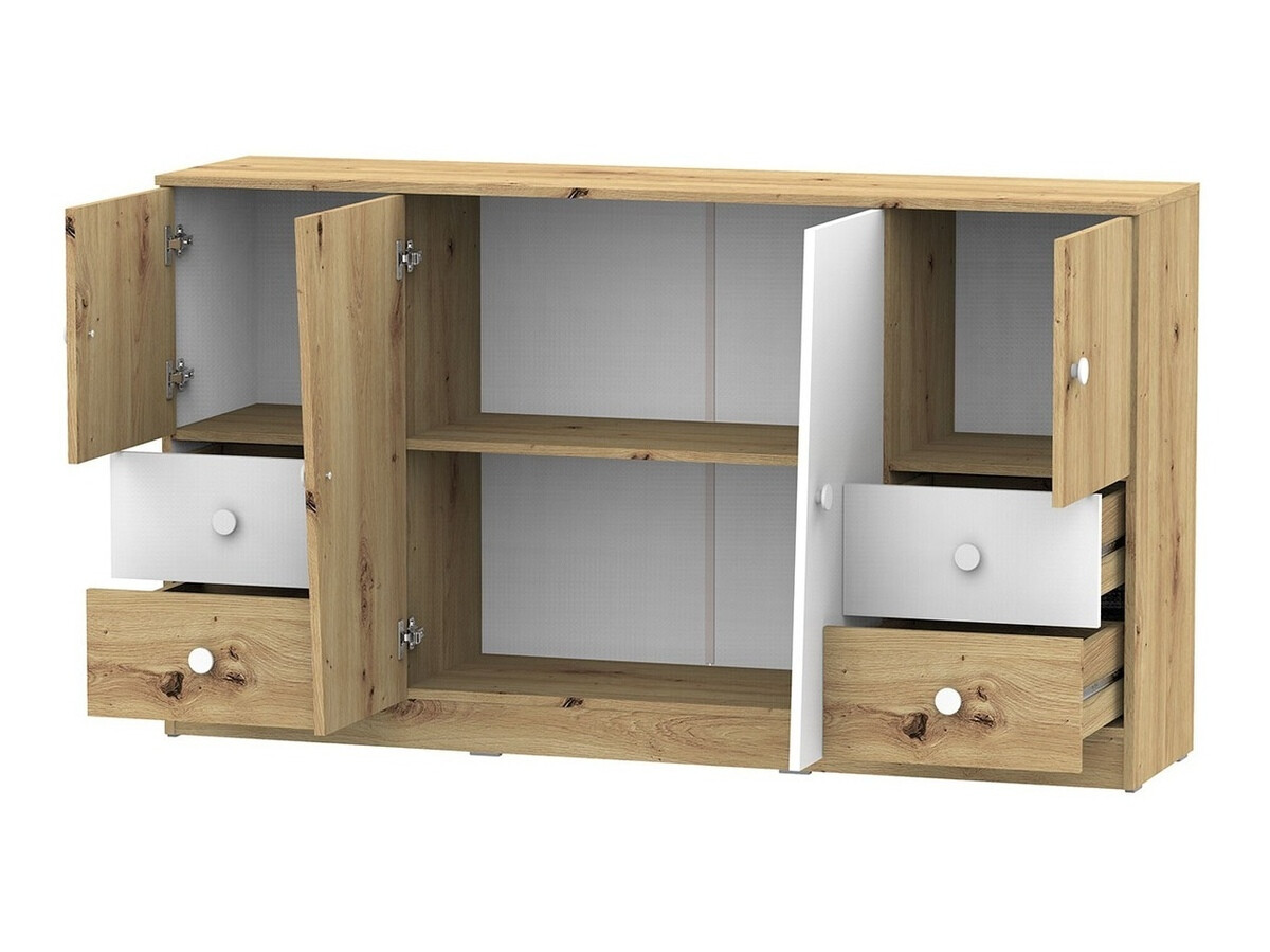 Komoda Almira 105 (Artisan hrast + Bijela + Siva)