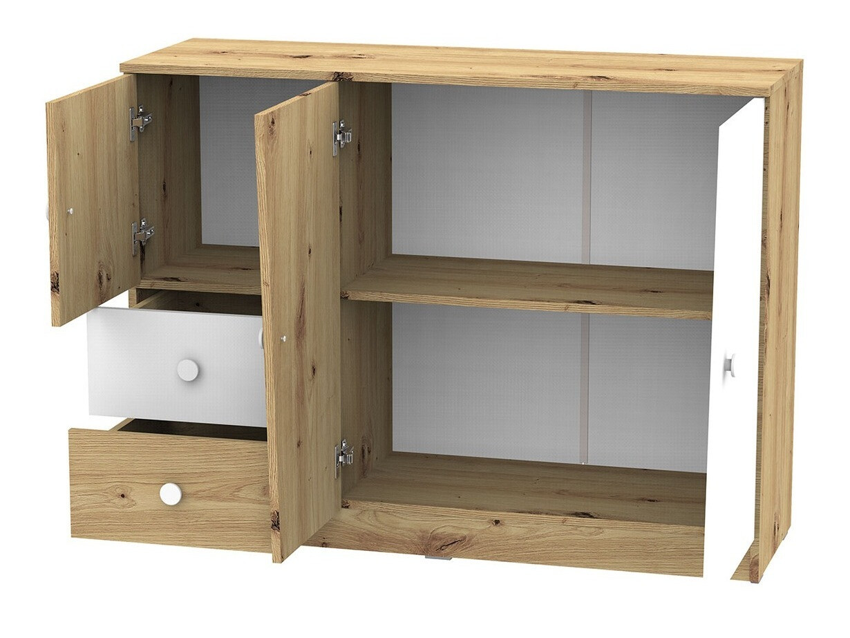 Komoda Almira 106 (Hrast Artisan + Bijela)