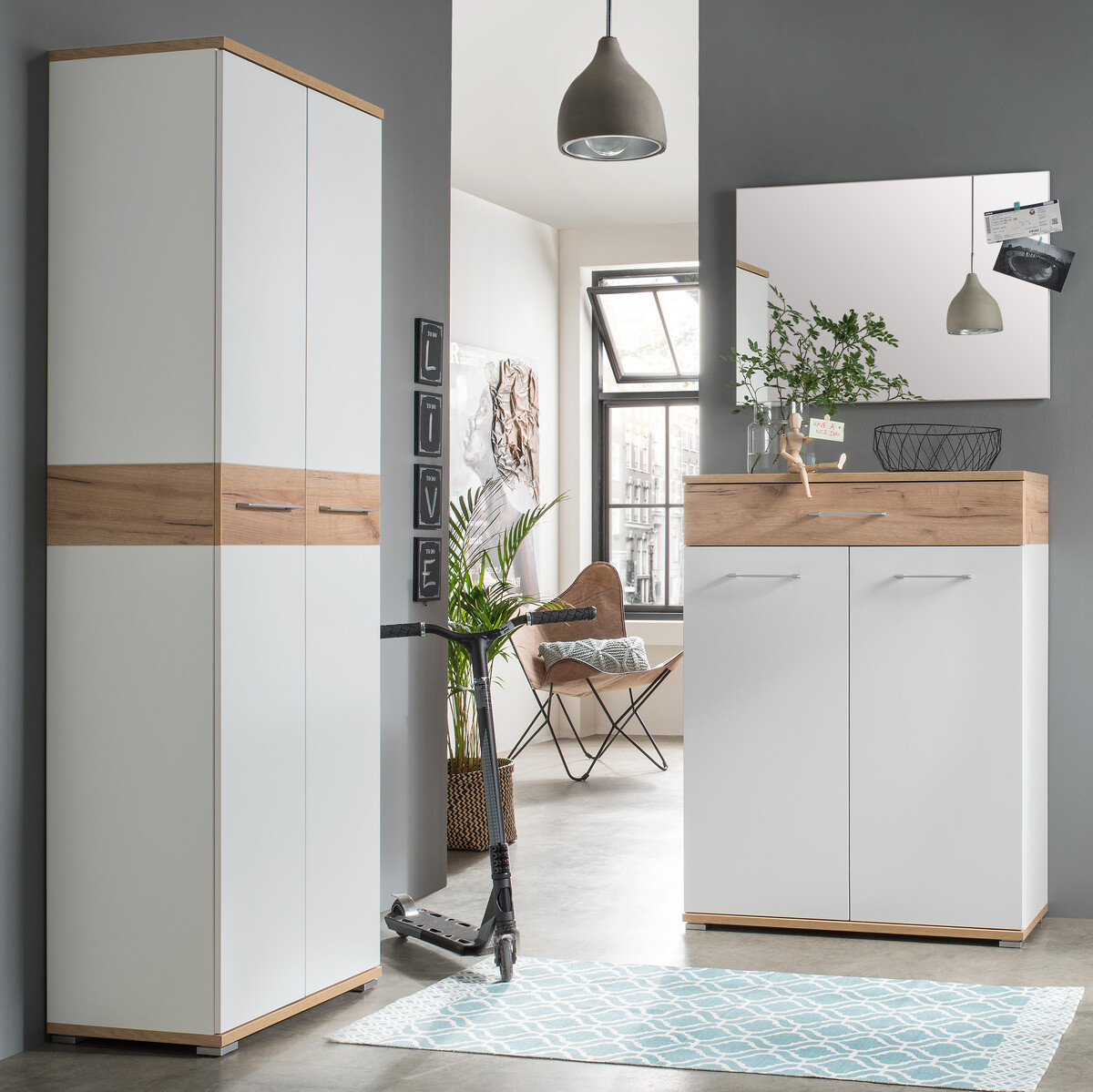 Komoda Nuveno 100 (Bijela + Navarra hrast)