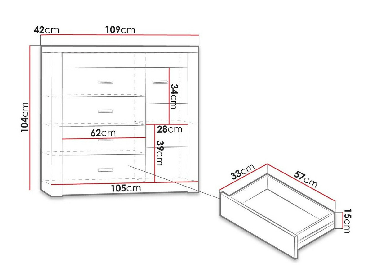 Komoda Serfeno 115 (Jasen)