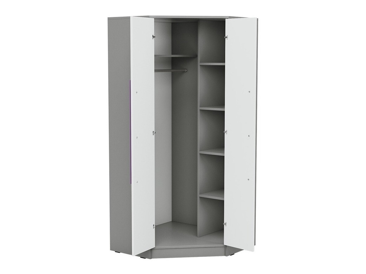 Kutni ormar Akron C106 (Siva + Bijela + Purpurna boja)