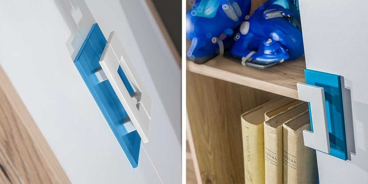 Kutni ormar Balvire 103 (Svijetli hrast + Bijela + Siva)