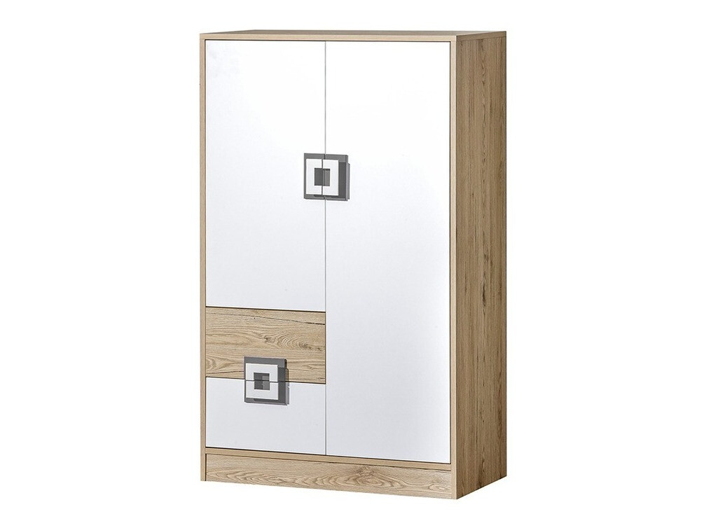 Komoda Balvire 108 (Svijetli hrast + Bijela + Siva)