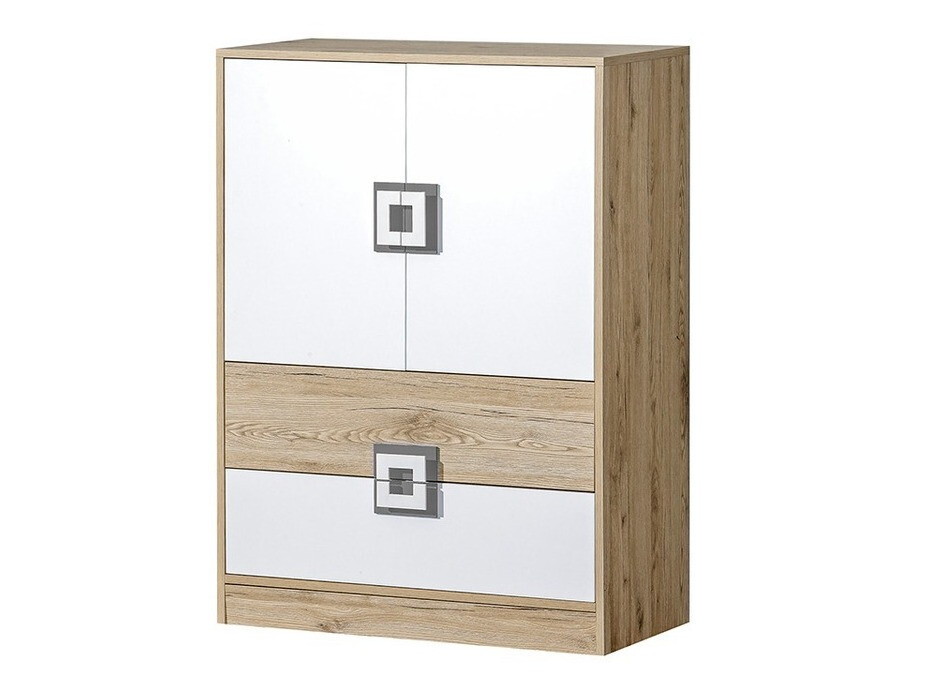 Komoda Balvire 109 (Lagani hrast + Bijela + Siva)