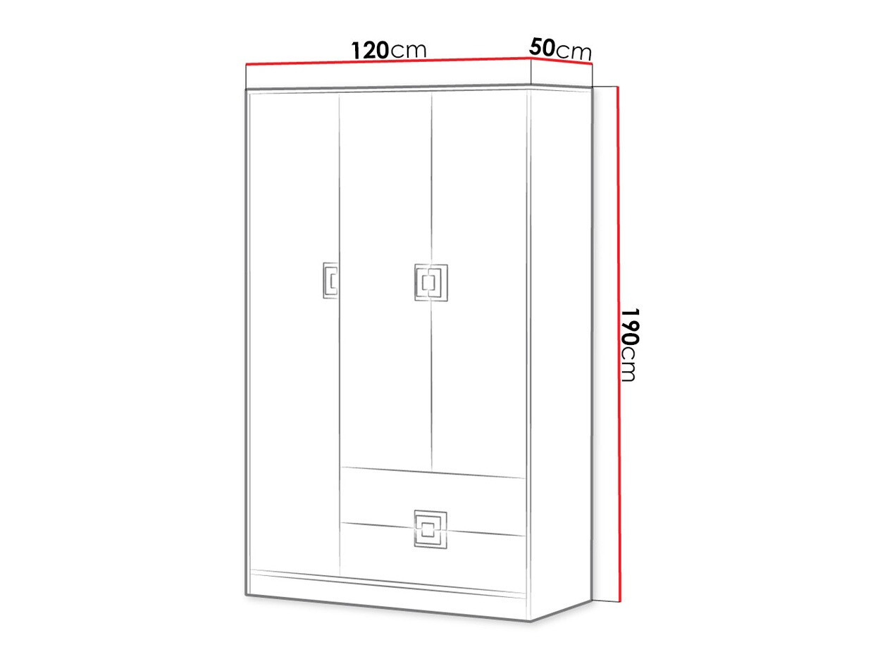 Ormar Balvire 104 (Svijetli hrast + Bijela + Ružičasta)
