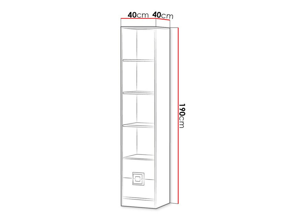 Polica Balvire 107 (Svijetli hrast + Bijela + Tirkizna)