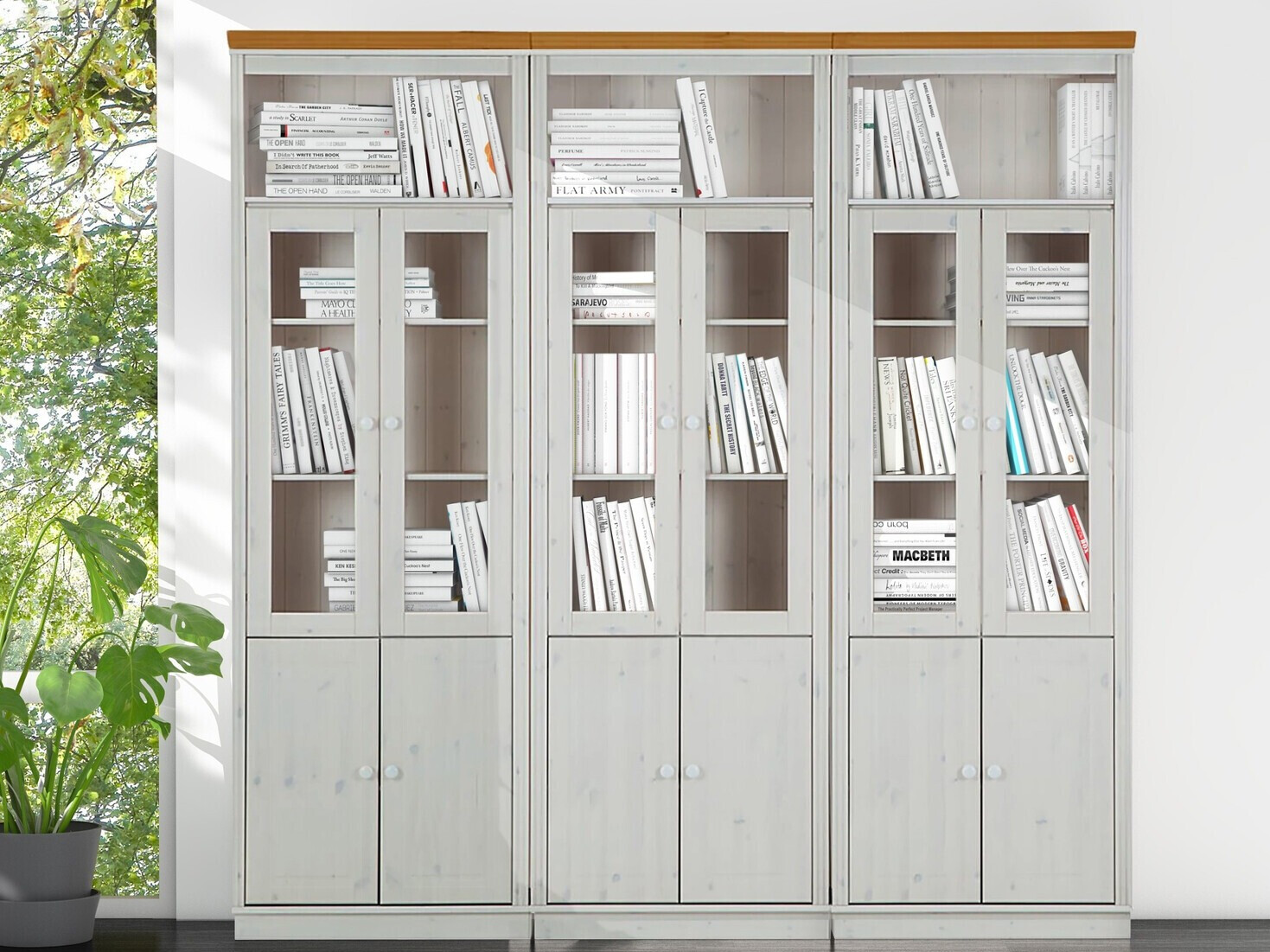 Set polica Saltoro 109 (Bijela + Hrast u boji meda)