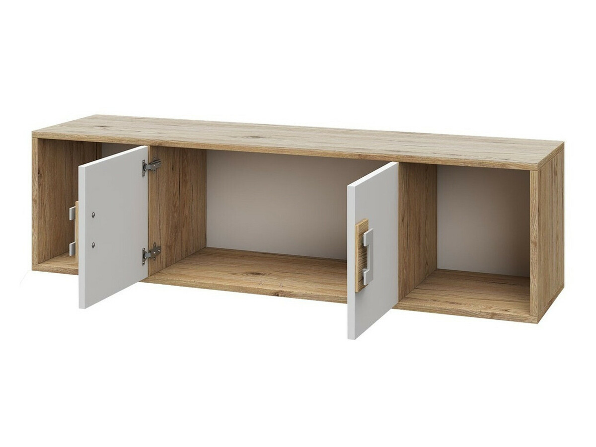 Zidna polica Balvire 112 (Svijetli hrast + Bijela)