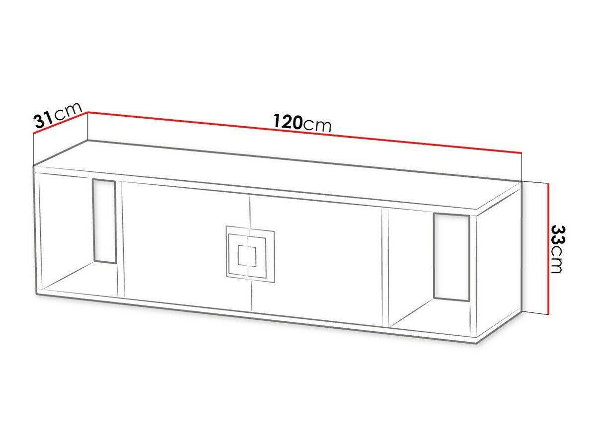 Zidna polica Balvire 112 (Svijetli hrast + Bijela)