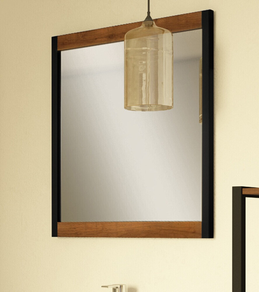 Ogledalo Larnovo 114 (Tamni hrast + Crna)