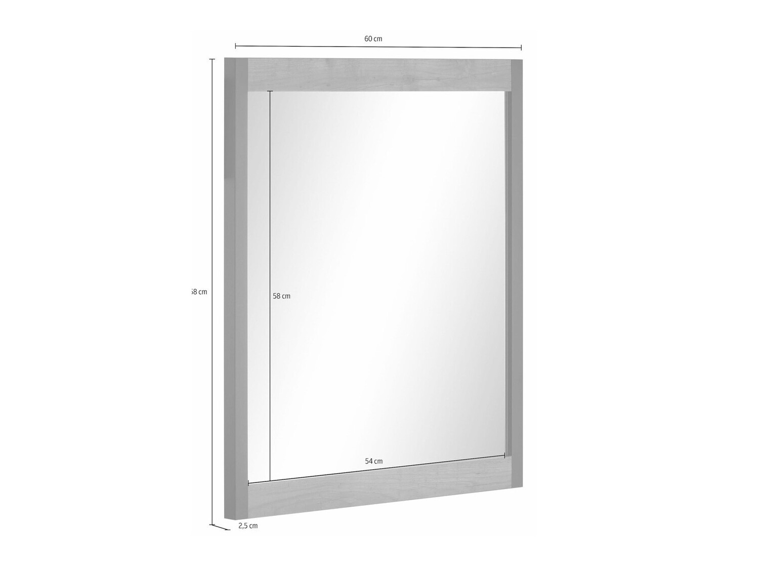 Ogledalo Larnovo 114 (Tamni hrast + Crna)