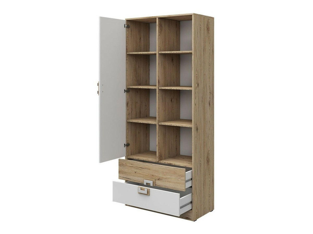 Polica Balvire 105 (Svijetli hrast + Bijela + Ružičasta)