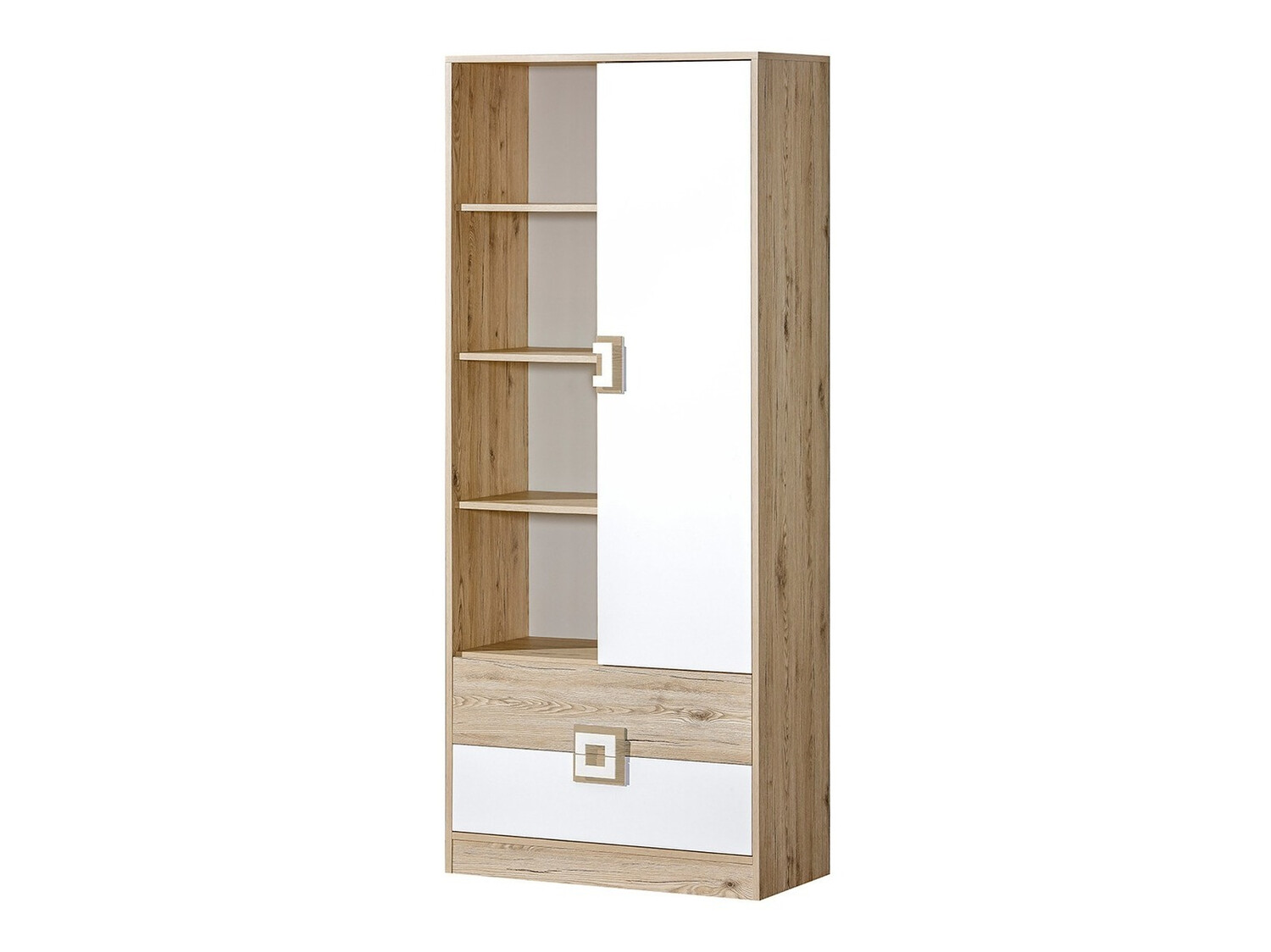 Polica Balvire 105 (Svijetli hrast + Bijela)