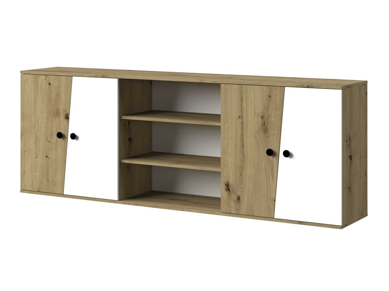 Zidni ormarić Mirelbu 115 (Hrast Artisan + Bijela + Crna)