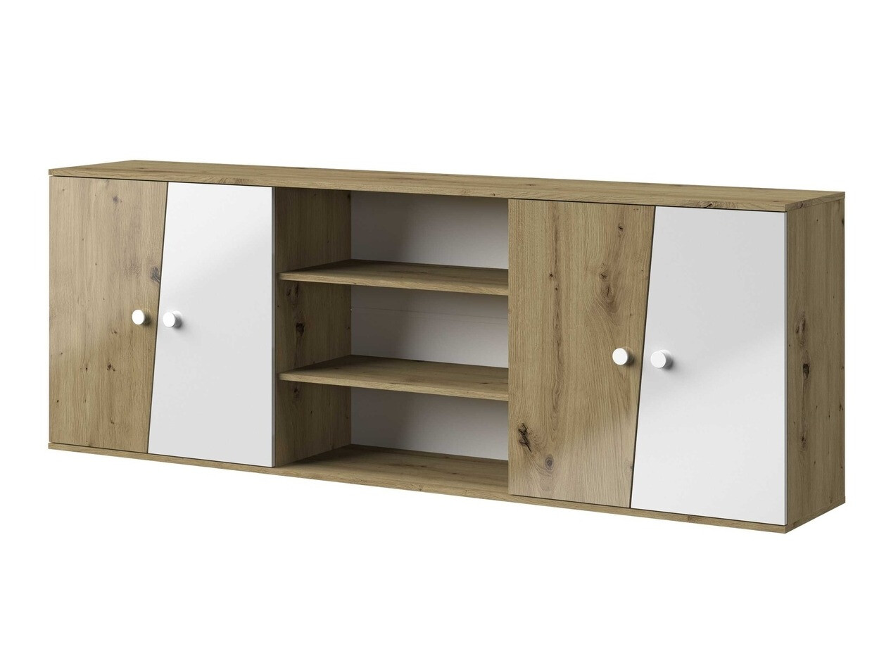 Zidni ormarić Mirelbu 115 (Hrast Artisan + Sjajno bijela)