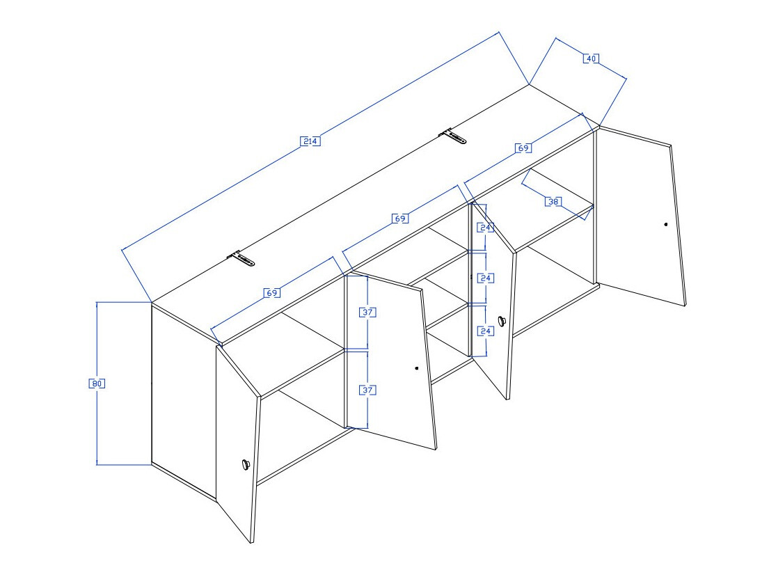Zidni ormarić Mirelbu 115 (Hrast Artisan + Sjajno bijela)